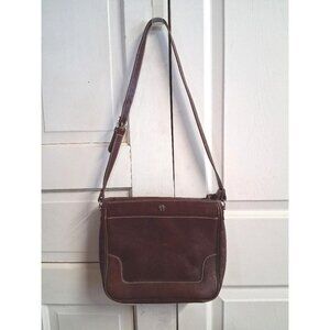 Etienne Aigner Brown Leather Shoulder Bag Adjustable Strap Classic Elegant Desig